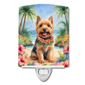 NEW Norwich Terrier Luau Ceramic Night Light Compact, UL-Certified, Ideal for Bedroom, Bathroom, Nursery, Hallway, Kitchen, 6x4x3, Multicolor