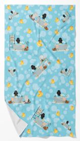 Toy Black Poodle Bath Towel Large Oversized Plush Fitness Body Towel, Ultra Soft Absorbent Quick Drying, 42"L x 24"W