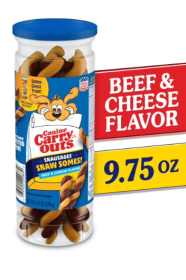 Canine Carry Outs Snausages Snaw Somes! Chewy Dog Treats, Beef & Cheese Flavor, 9.75 Ounces