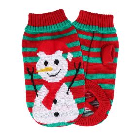 2 Patterns 4 Sizes Option-- 1Pc Pet Christmas Turtleneck Sweater Dog Cat Christmas Clothes Snowman Stripes Costume Winter Holiday Sweater For Sma (Option: SnowmanXL)