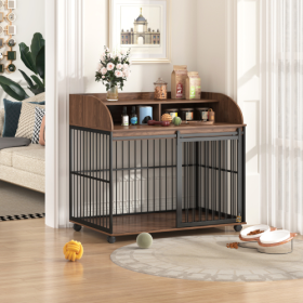 The Wooden Kennel Kennel Is Suitable For Large Medium-sized Dogs (Color: brown)