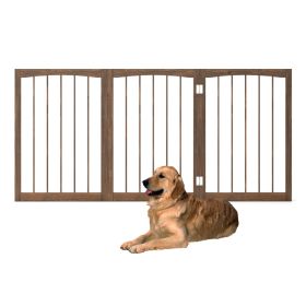 Wooden Pet Fence for Cats Small and Medium Dogs (Color: brown, Type: Pet Supplies)